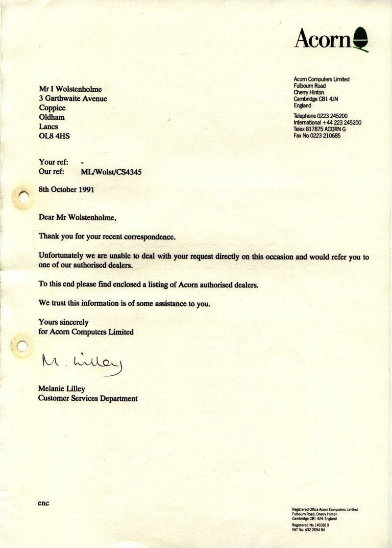 Acorn 8th October 1991